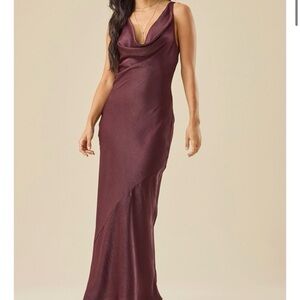 NEW Altar’d State Redish Brown Satin Maxi Dress Size Small NWT